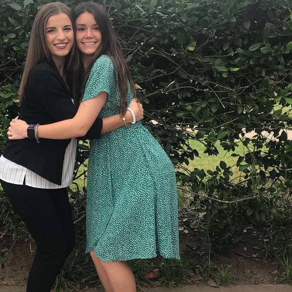 Green polka dot long summer dress - Picture 4 of 4